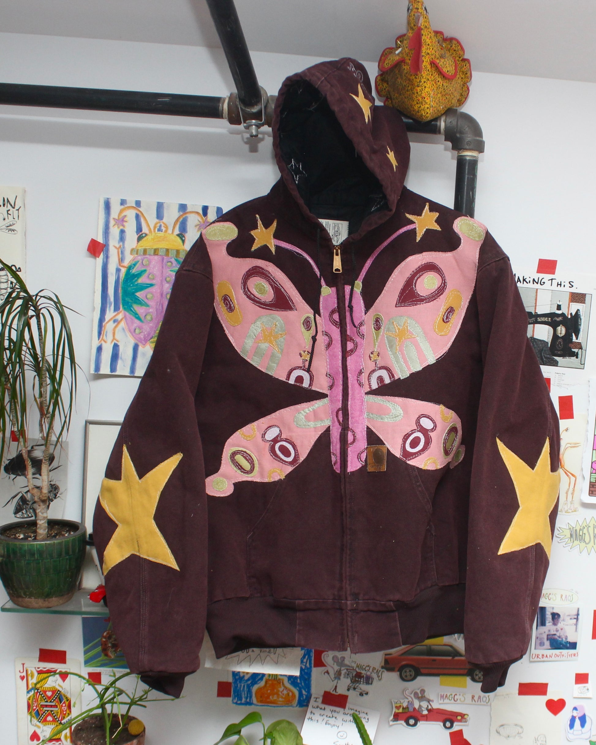 Butterfly purple car-heart(XL) - Magg's Rags 