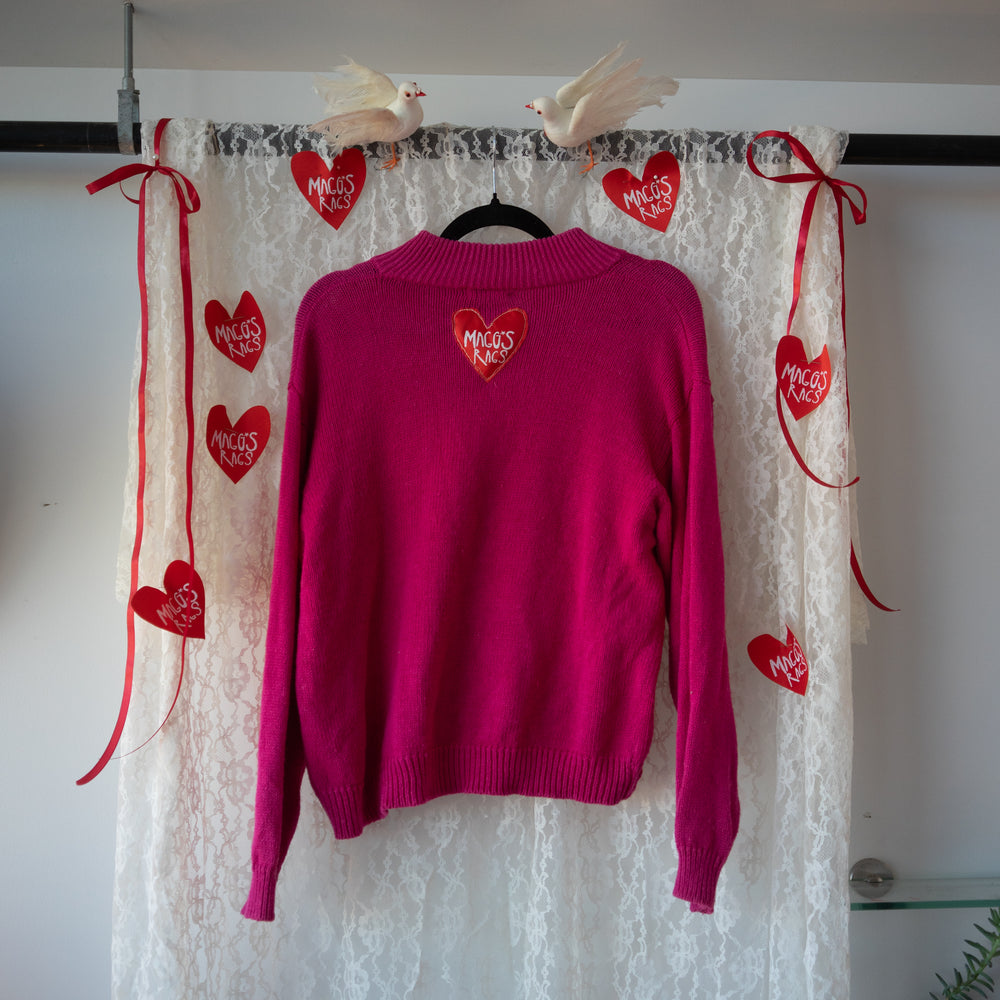 Pink love lamp and plant sweater(medium)