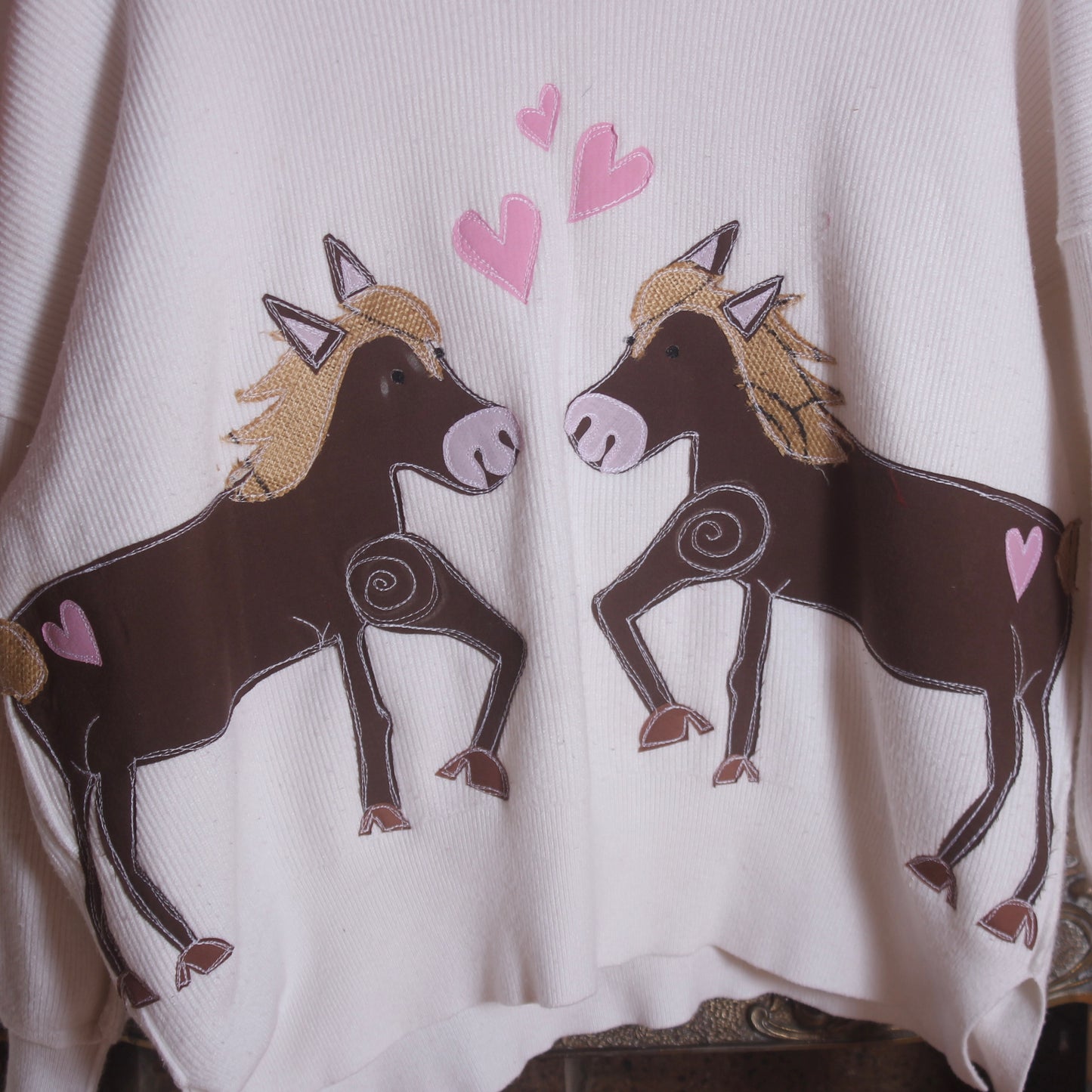 Horses in love sweater(medium) - Magg's Rags 