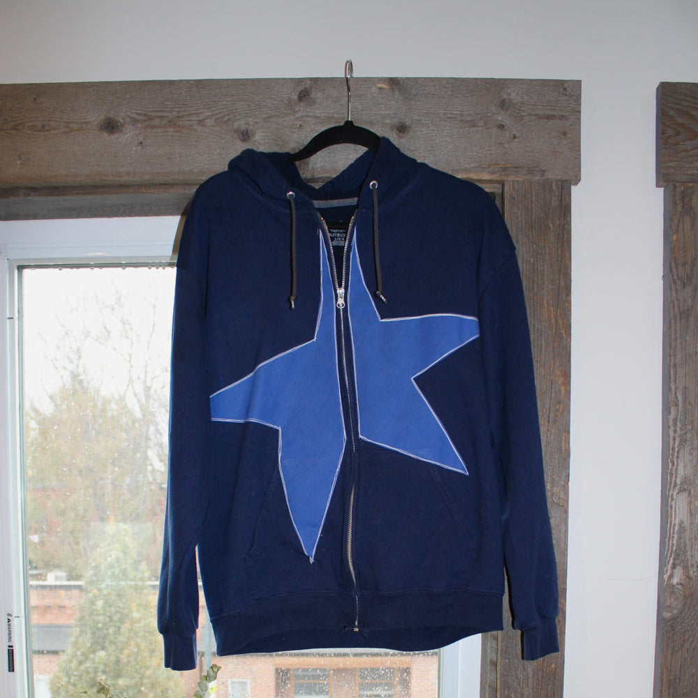 Split star zip up hoodie(large)