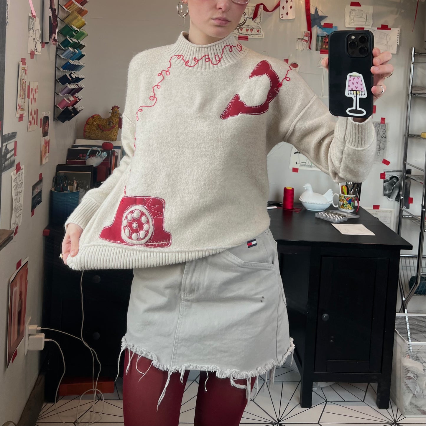 Telephone wrap sweater(Small)