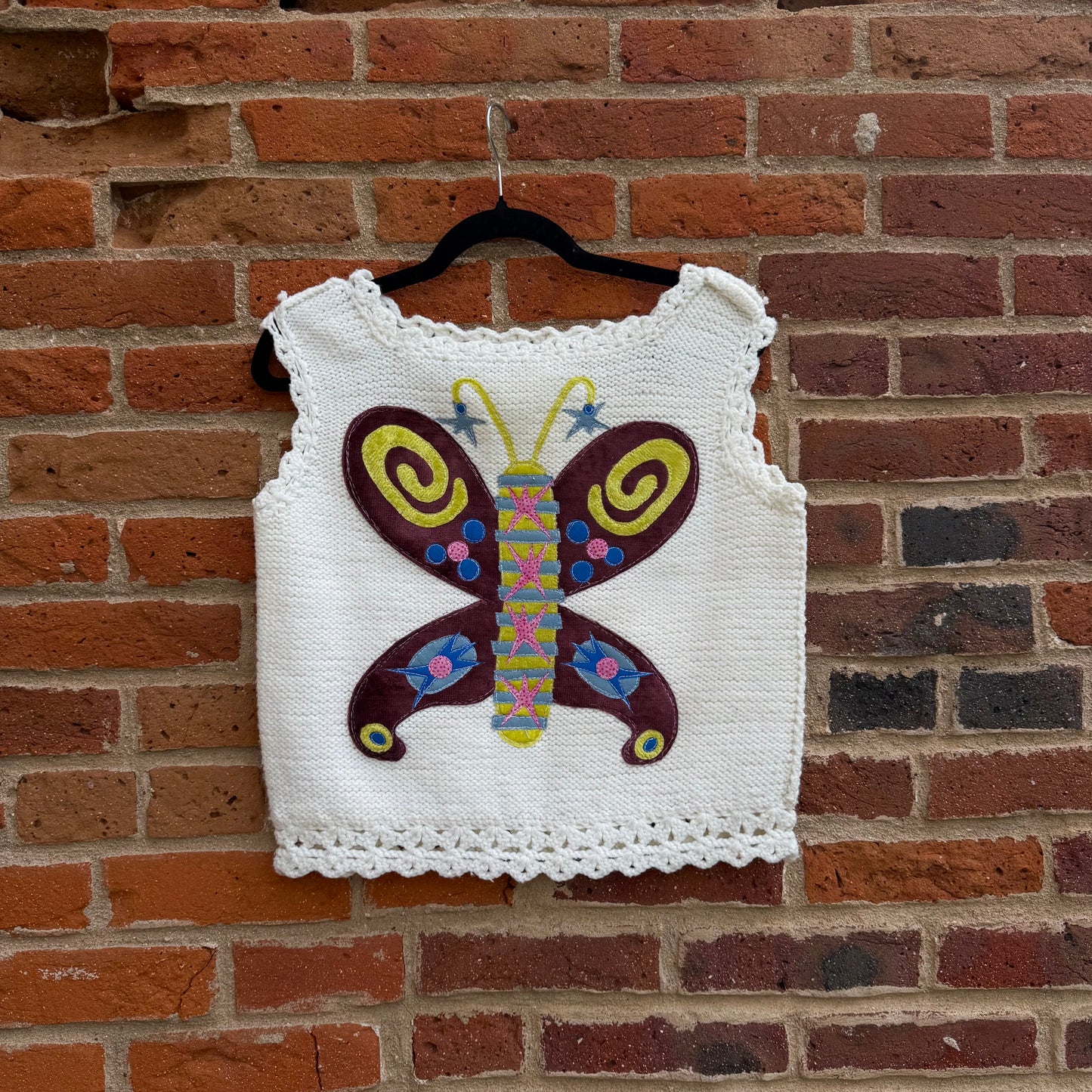 Hand knit butterfly sweater(small)