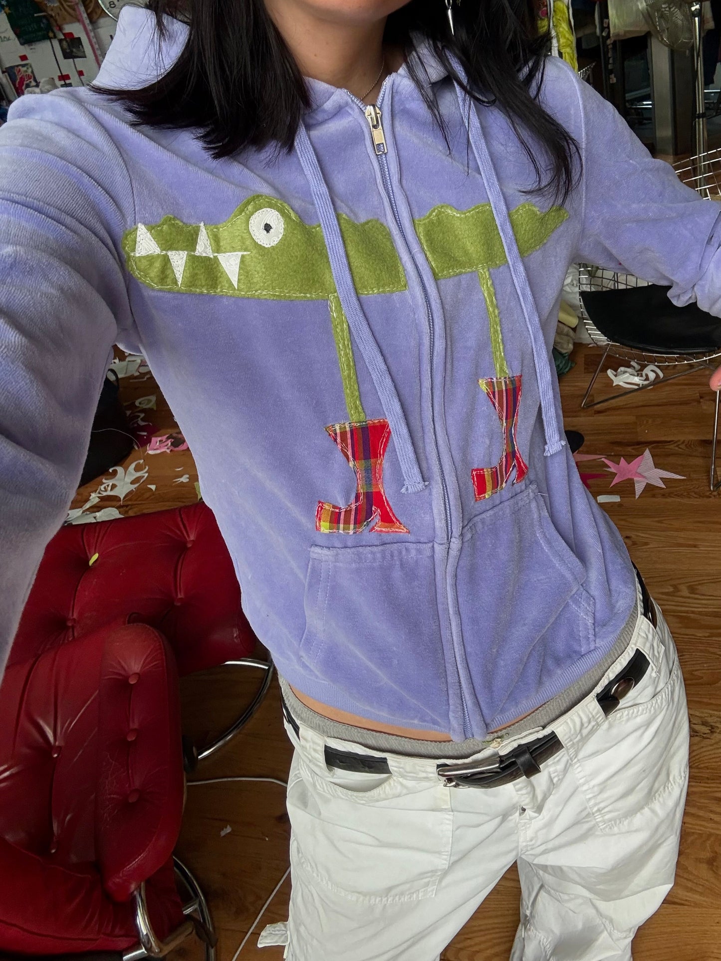 Purple velvet gator n’ boots zip up(XS/S)