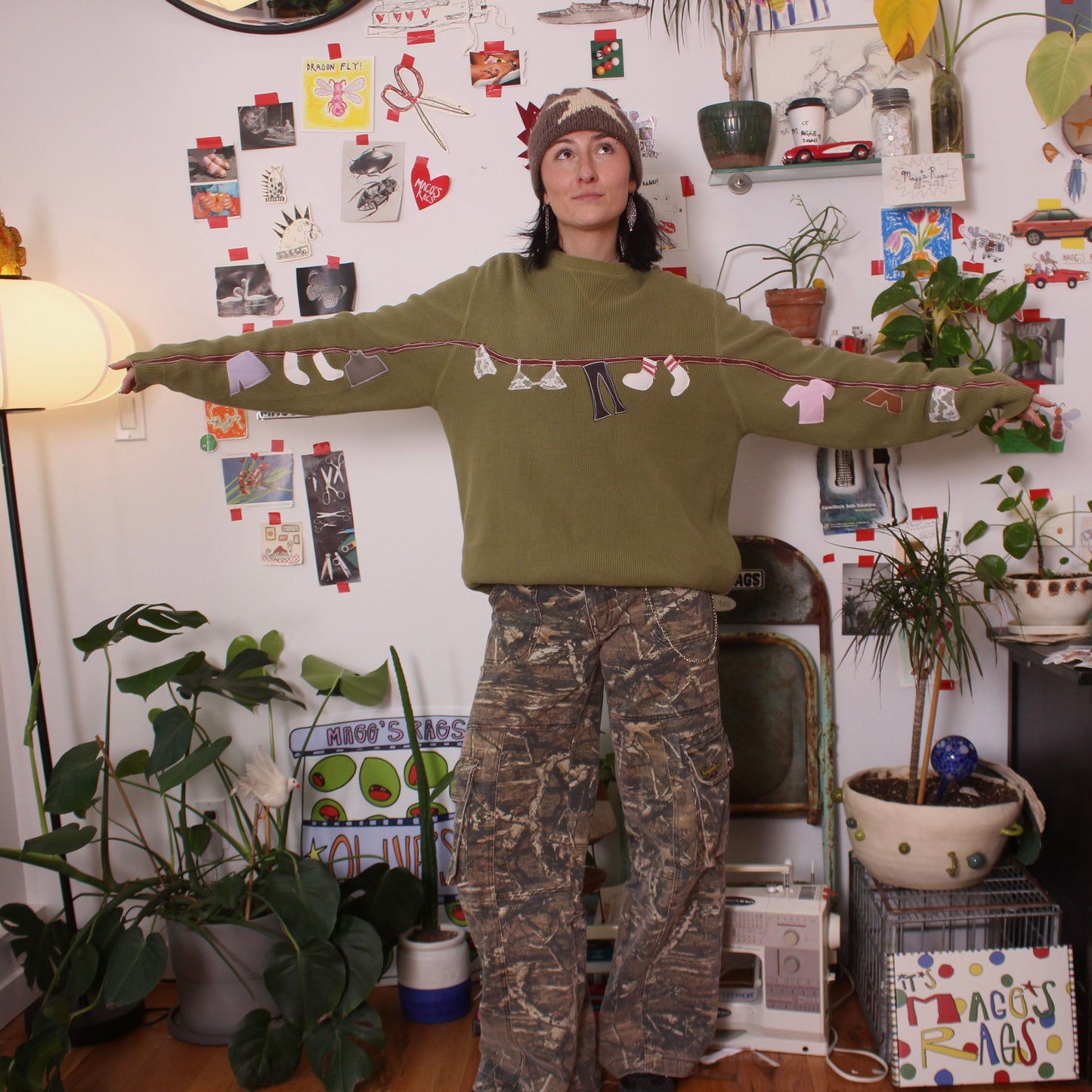 Clothesline sweater(XXL)