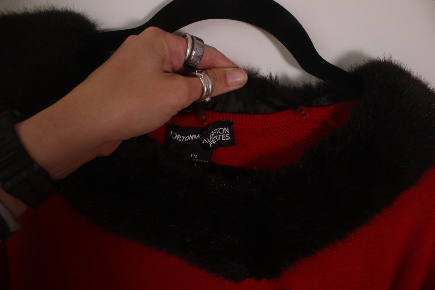 Fur trim Dalmatian top(M/L)