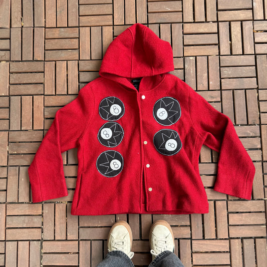 Hooded 8 ball jacket(medium)