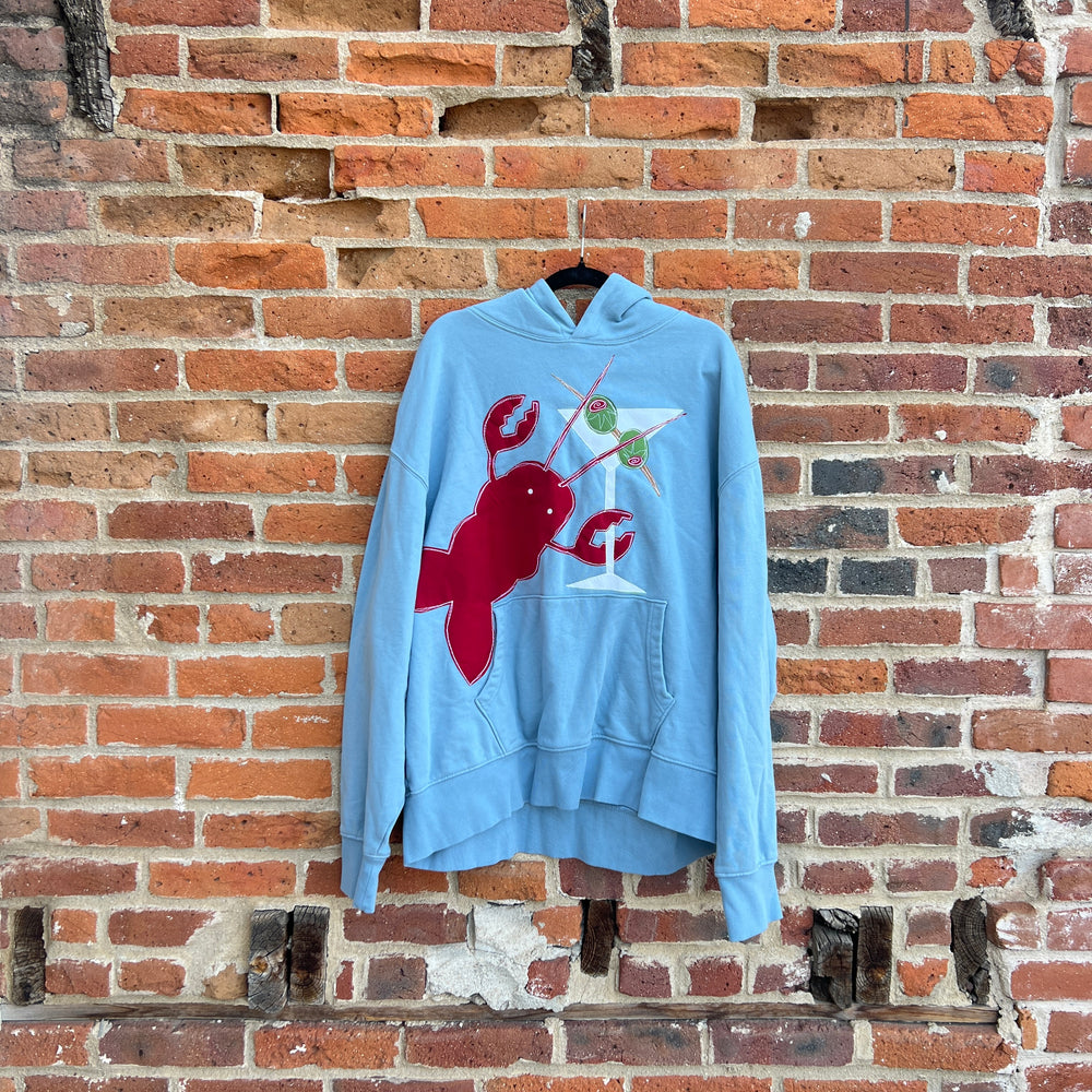 Blue lobster-tini hoodie(2XL)