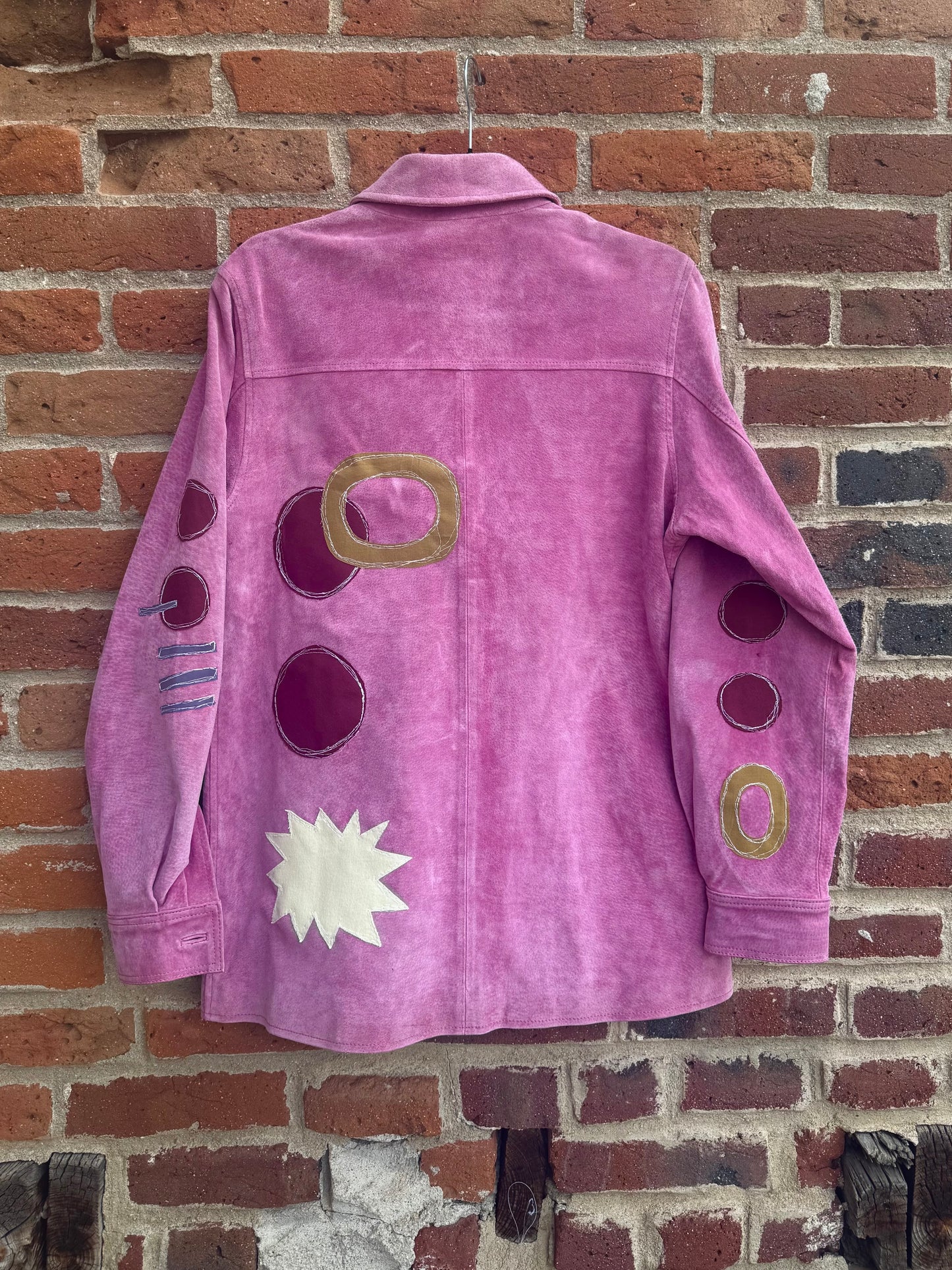 Abstract pink leather jacket(medium)