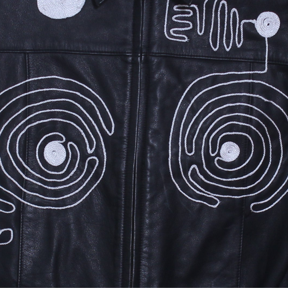 Swirly string leather jacket(small)