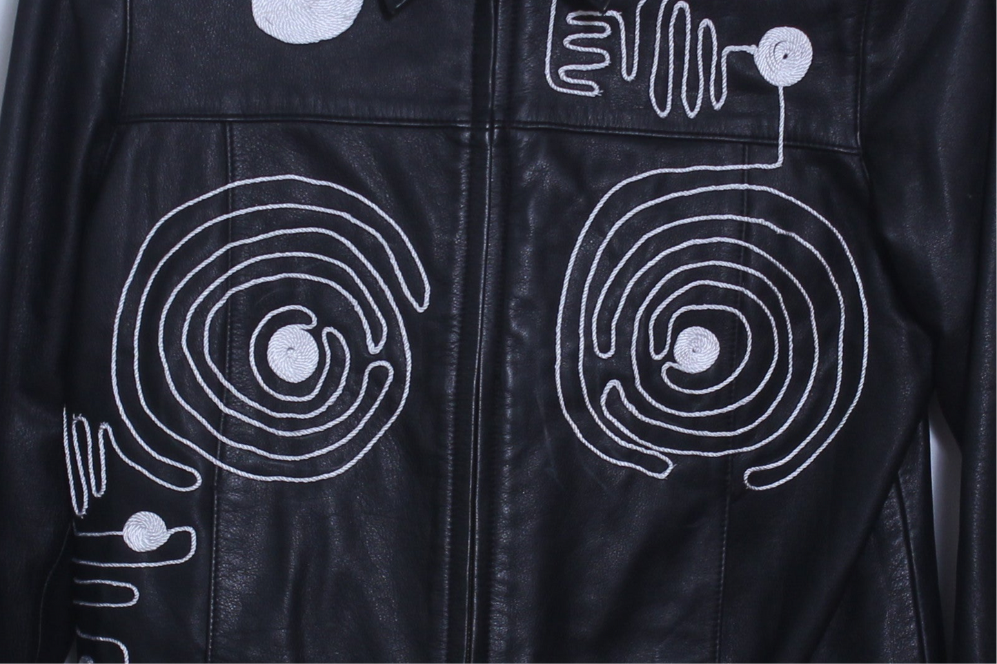 Swirly string leather jacket(small)