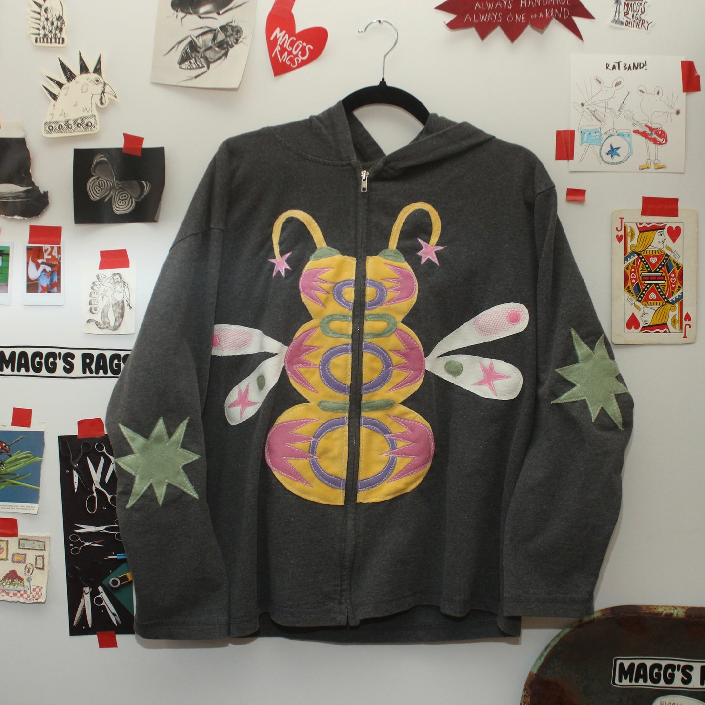 Mystery bug abstract zip up(large)