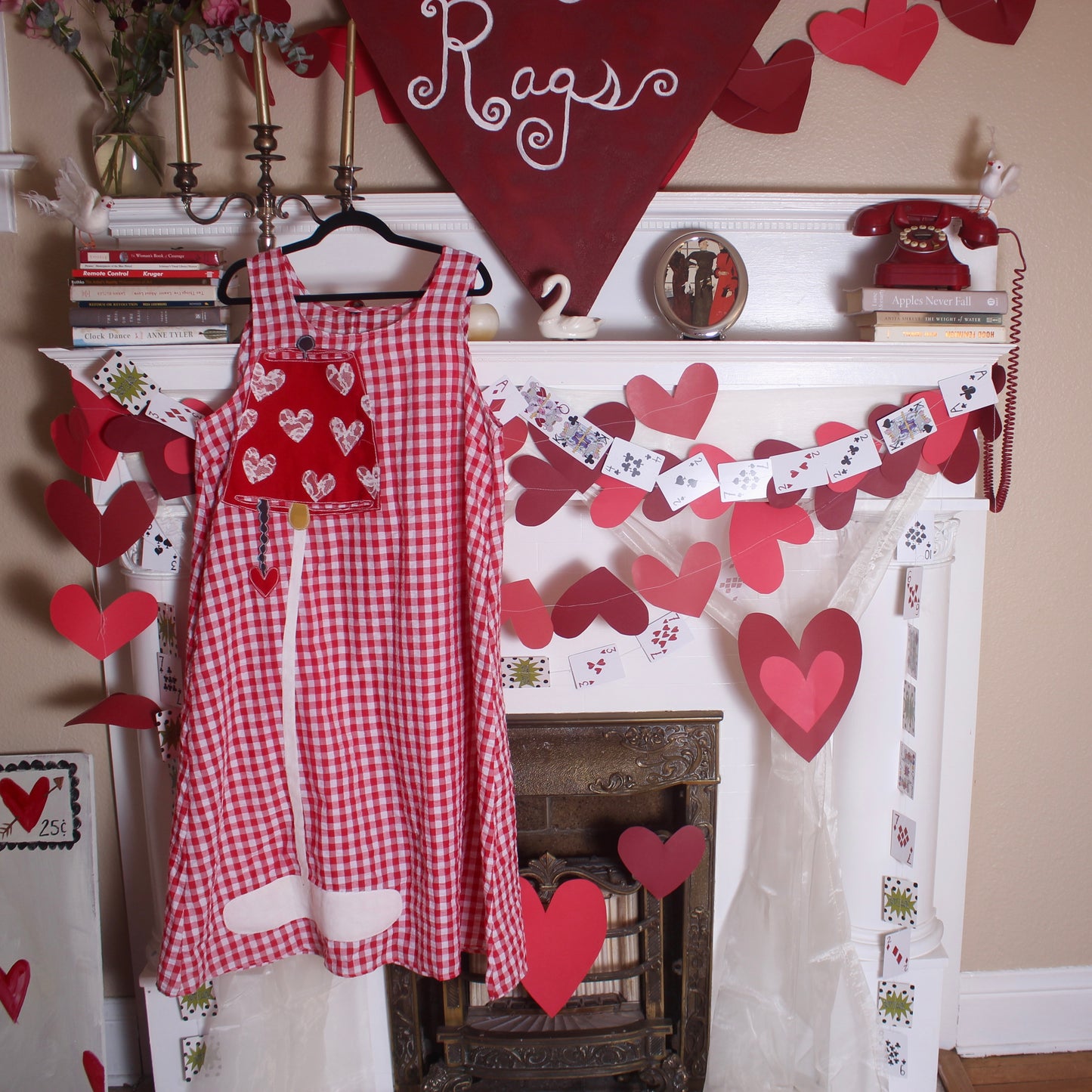 Heart lamp gingham dress(XL) - Magg's Rags 