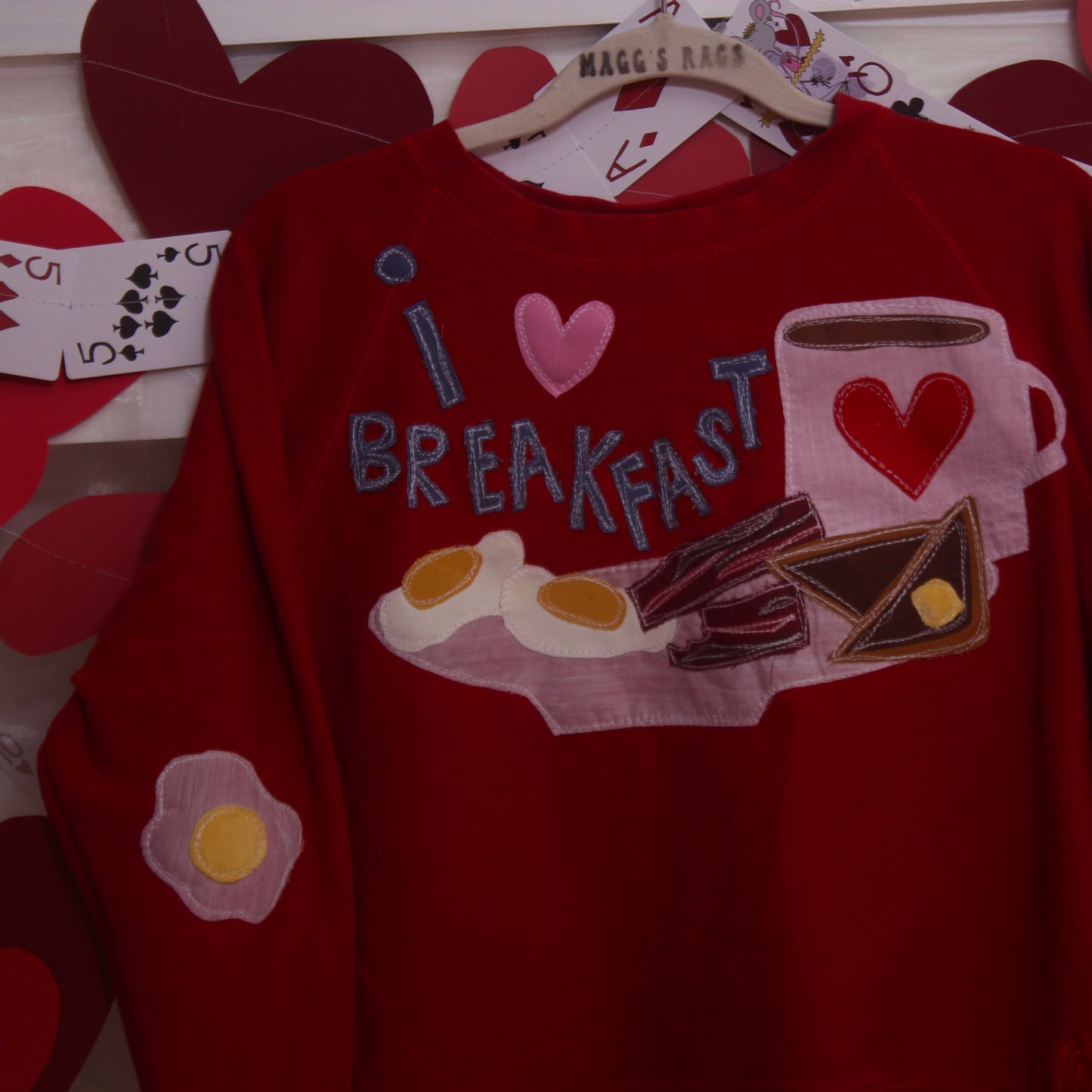 I <3 breakfast Crewneck(medium) - Magg's Rags 