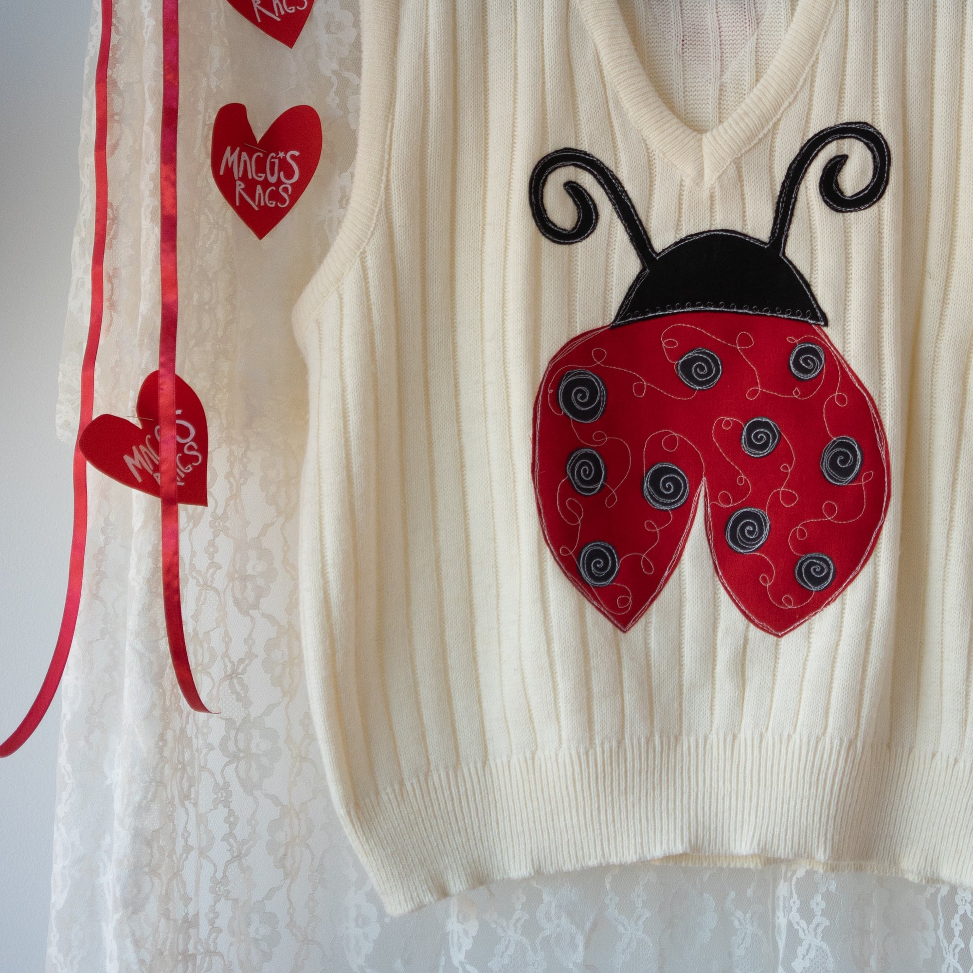 Ladybug sweater vest(large) – Magg's Rags