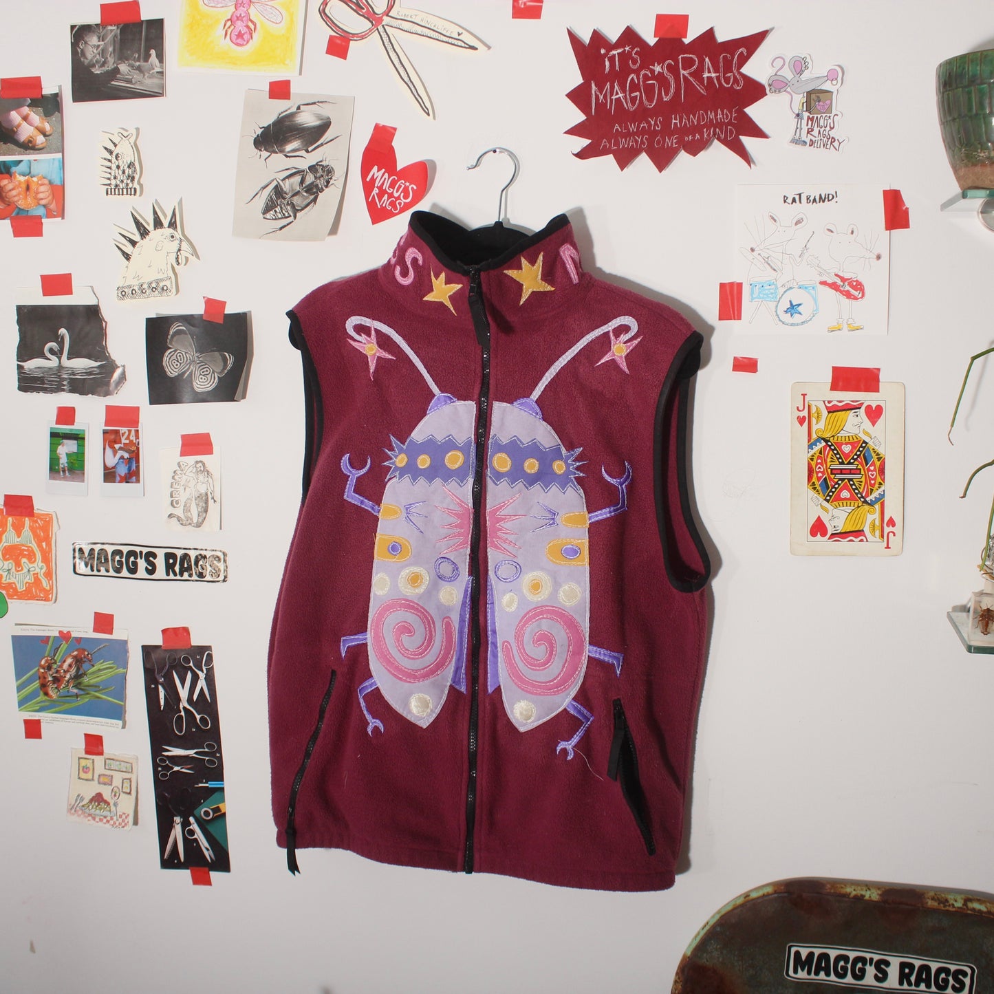 Abstract bug n’ Magg’s Rags collar vest(medium)