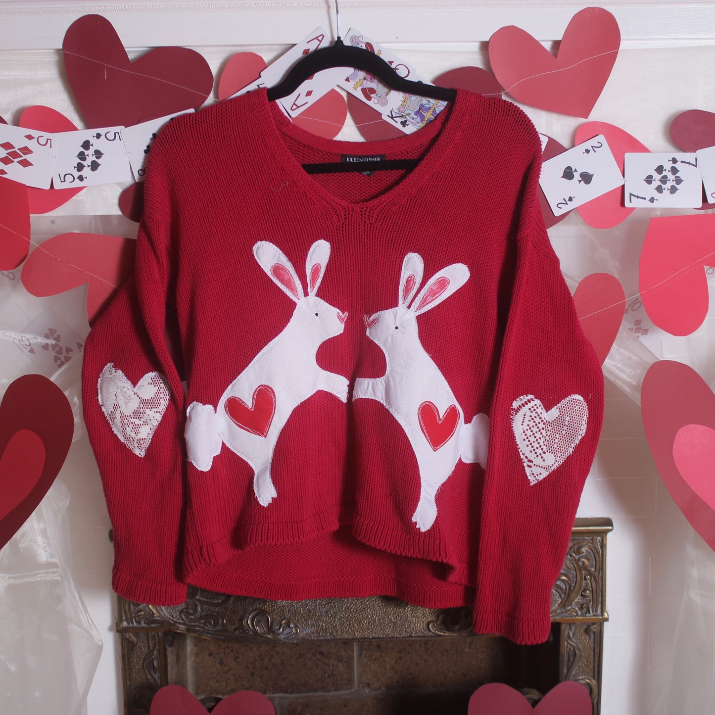 Rabbits in love sweater(medium) - Magg's Rags 