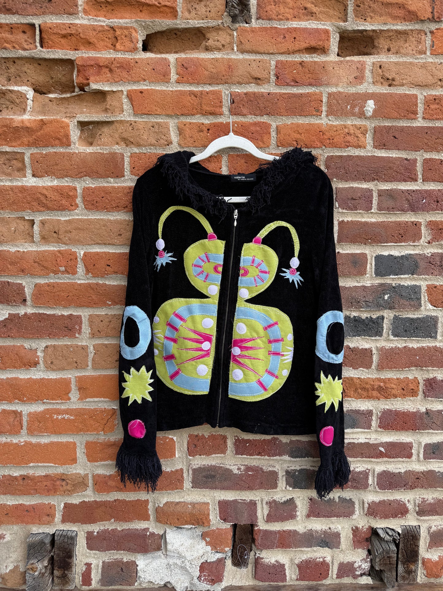 Abstract bug fringe sweater(large)