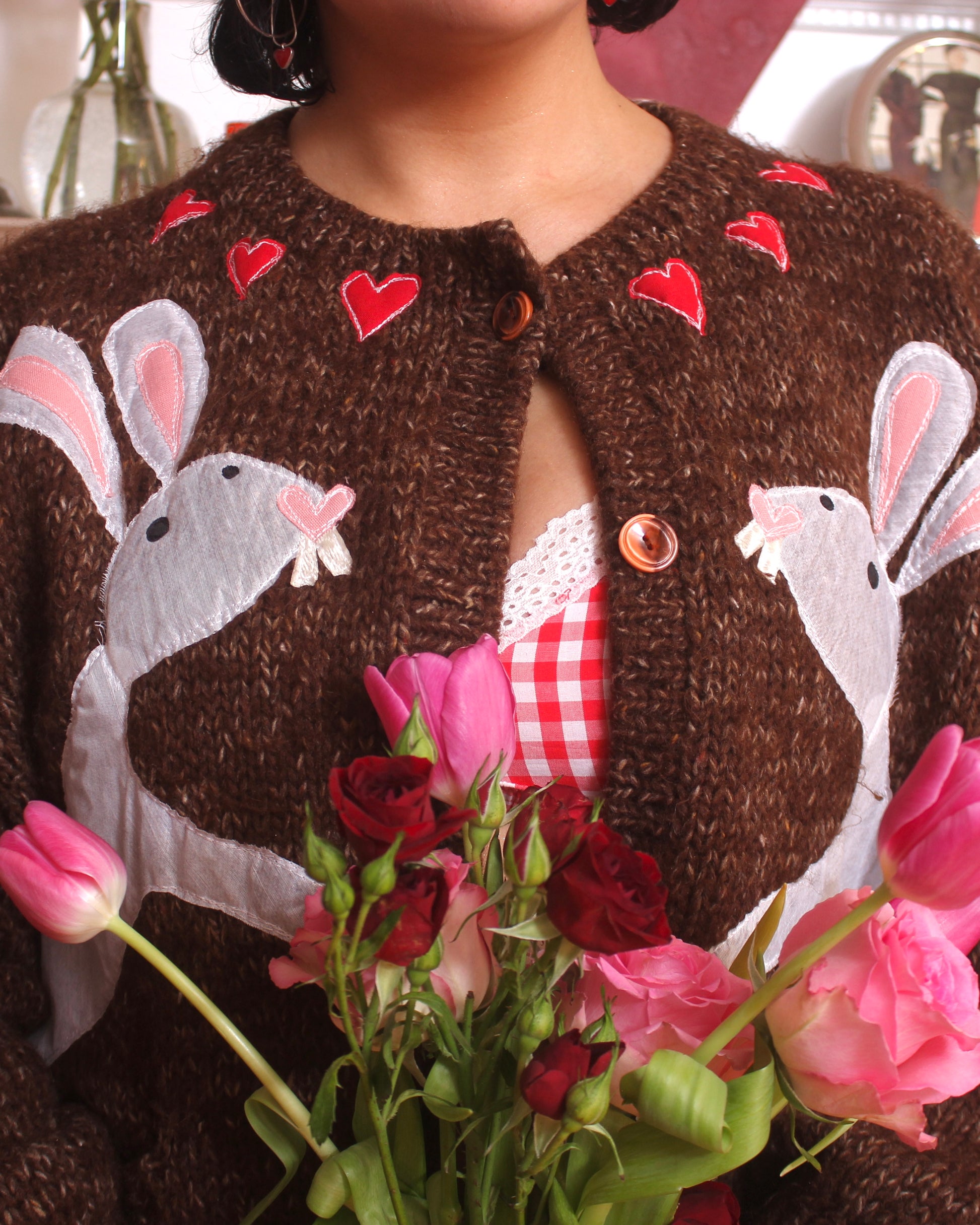 2 x Rabbit chunky WOOL cardigan(XL) - Magg's Rags 