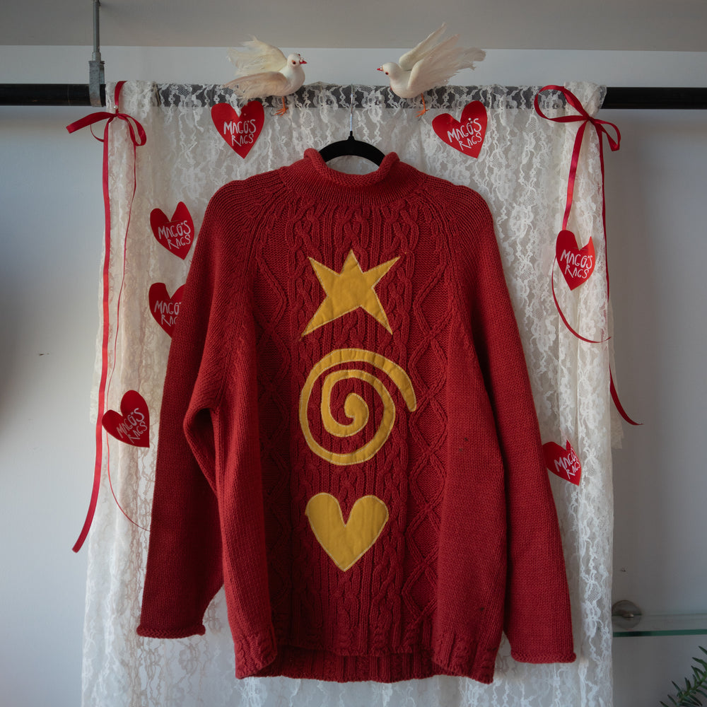 Star swirl heart sweater(large)