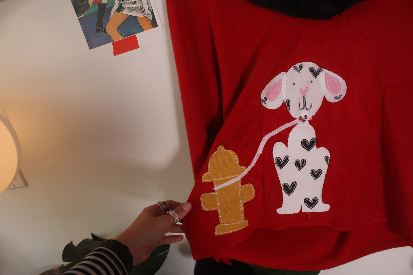 Fur trim Dalmatian top(M/L)