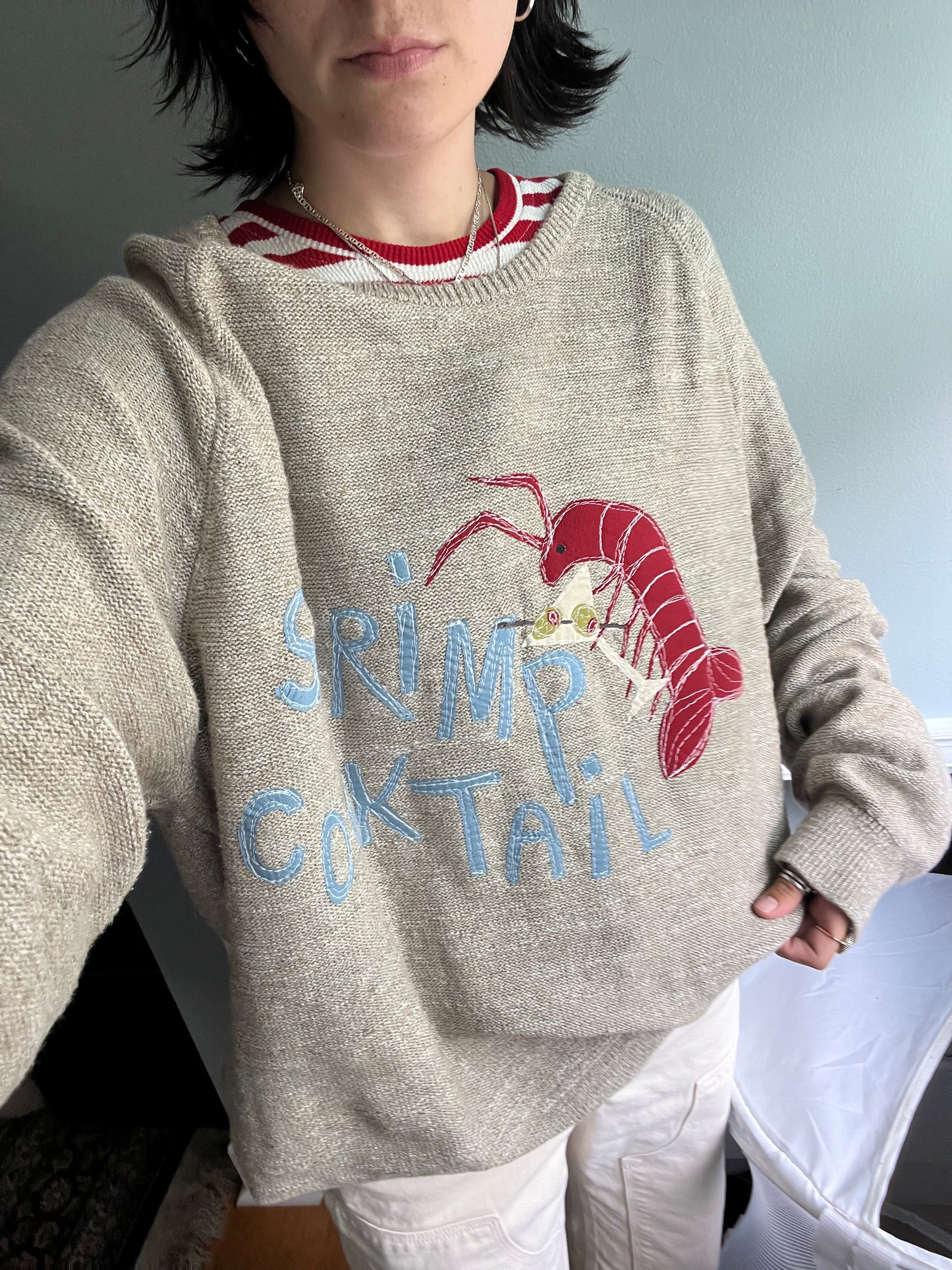 Shrimp cocktail sweater(3XL)