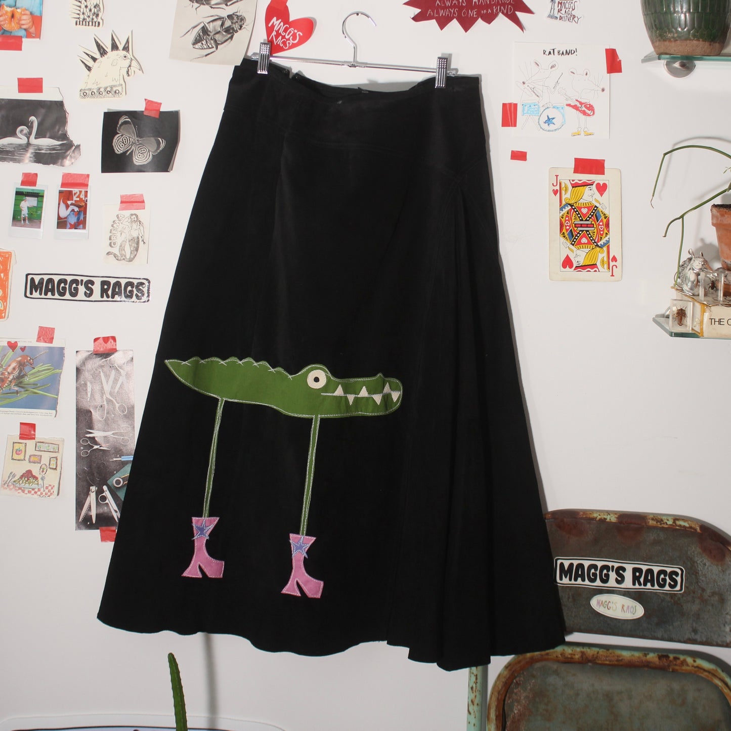 Suade gator n’ boots skirt(XL)