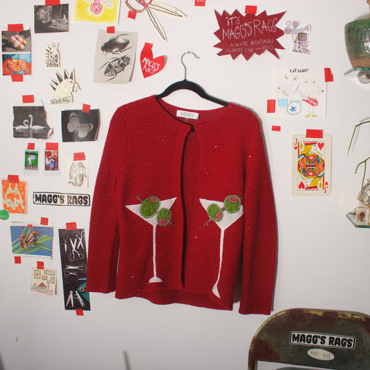 Shimmer clasp front martini cardigan(medium)