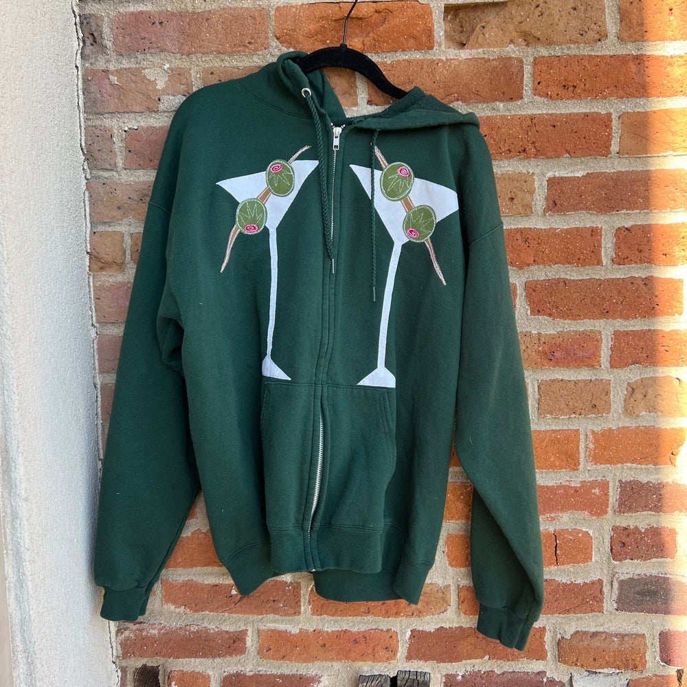 Double martini zip up hoodie(medium)