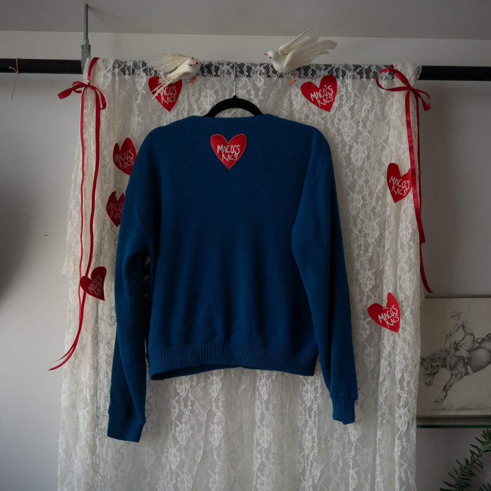 Blue swans in love cardigan (m)