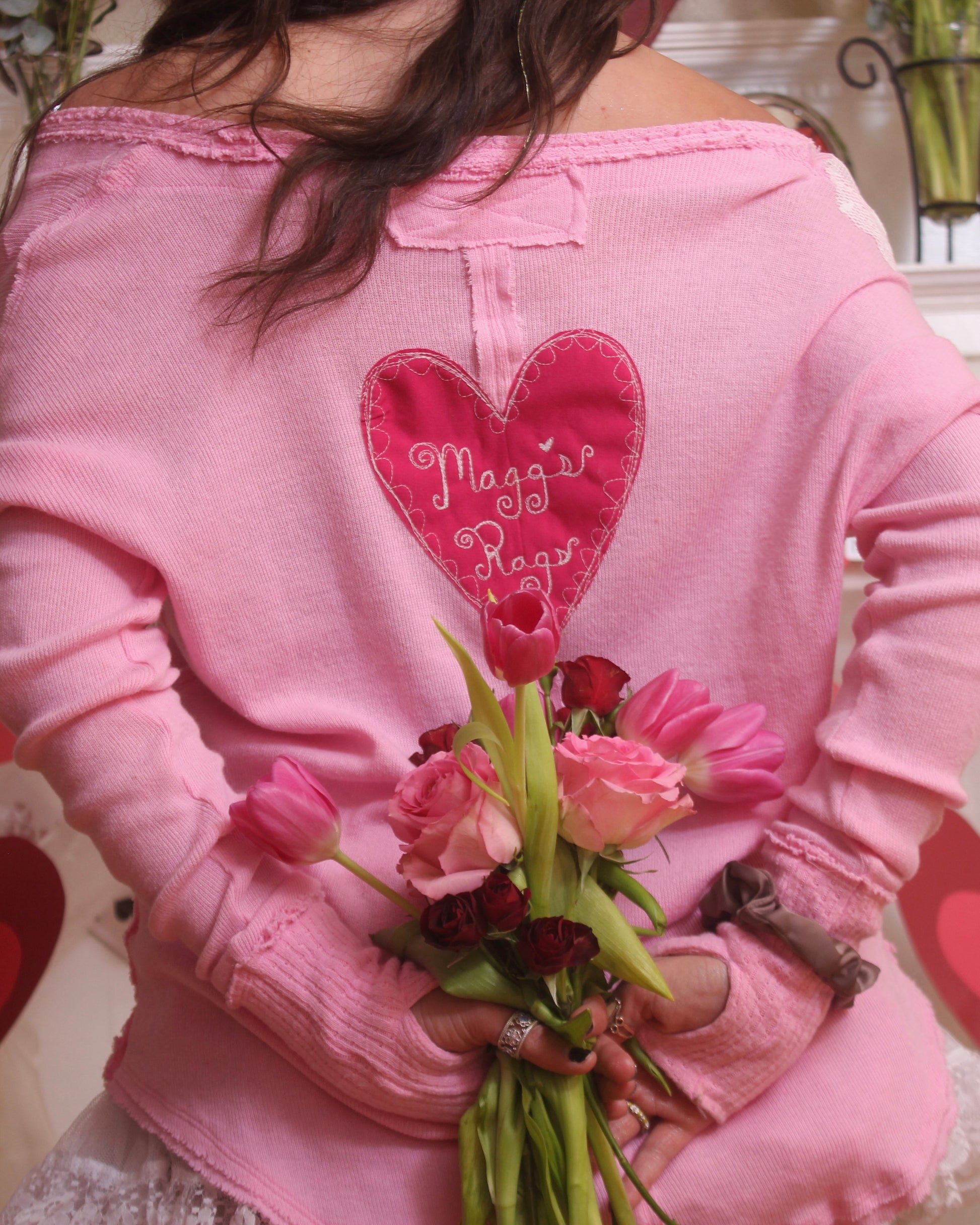 Bunnies n’ hearts thermal(medium) - Magg's Rags 