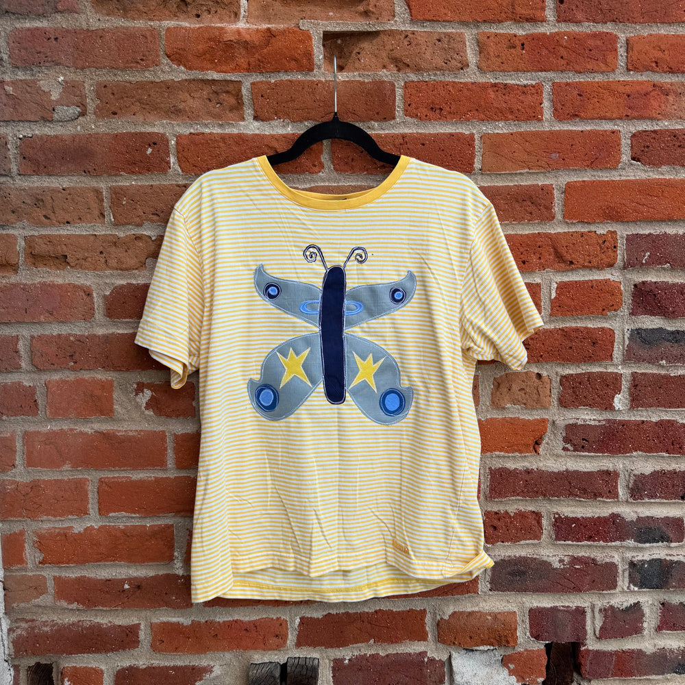 Striped butterfly tee(Large)