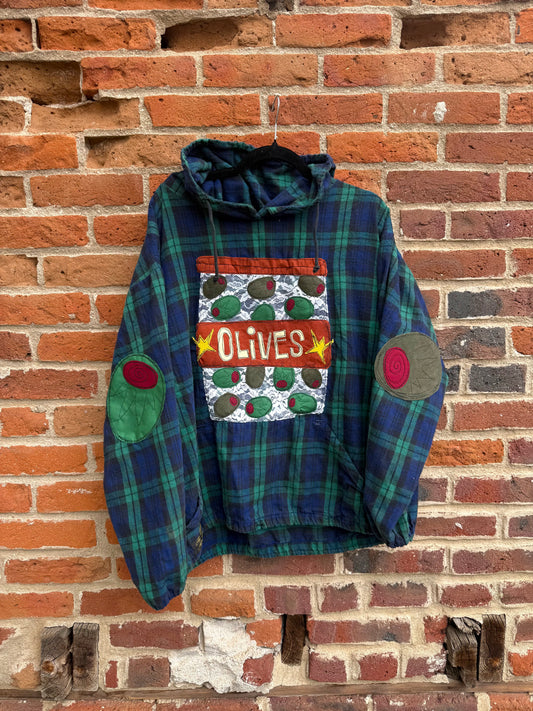 Olives & plaid hoodie(XXL)