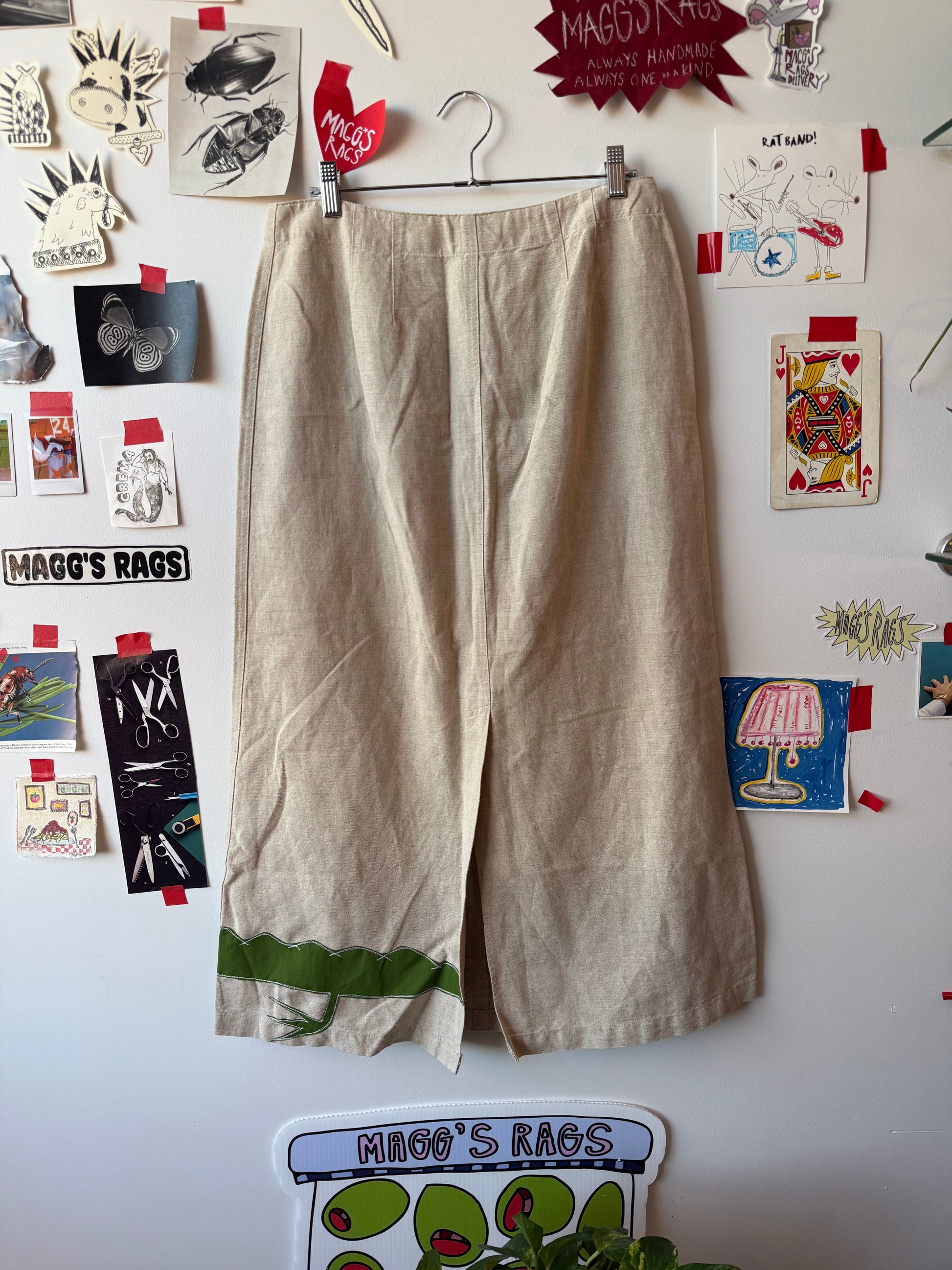 Linen gator maxi skirt(10) - Magg's Rags 