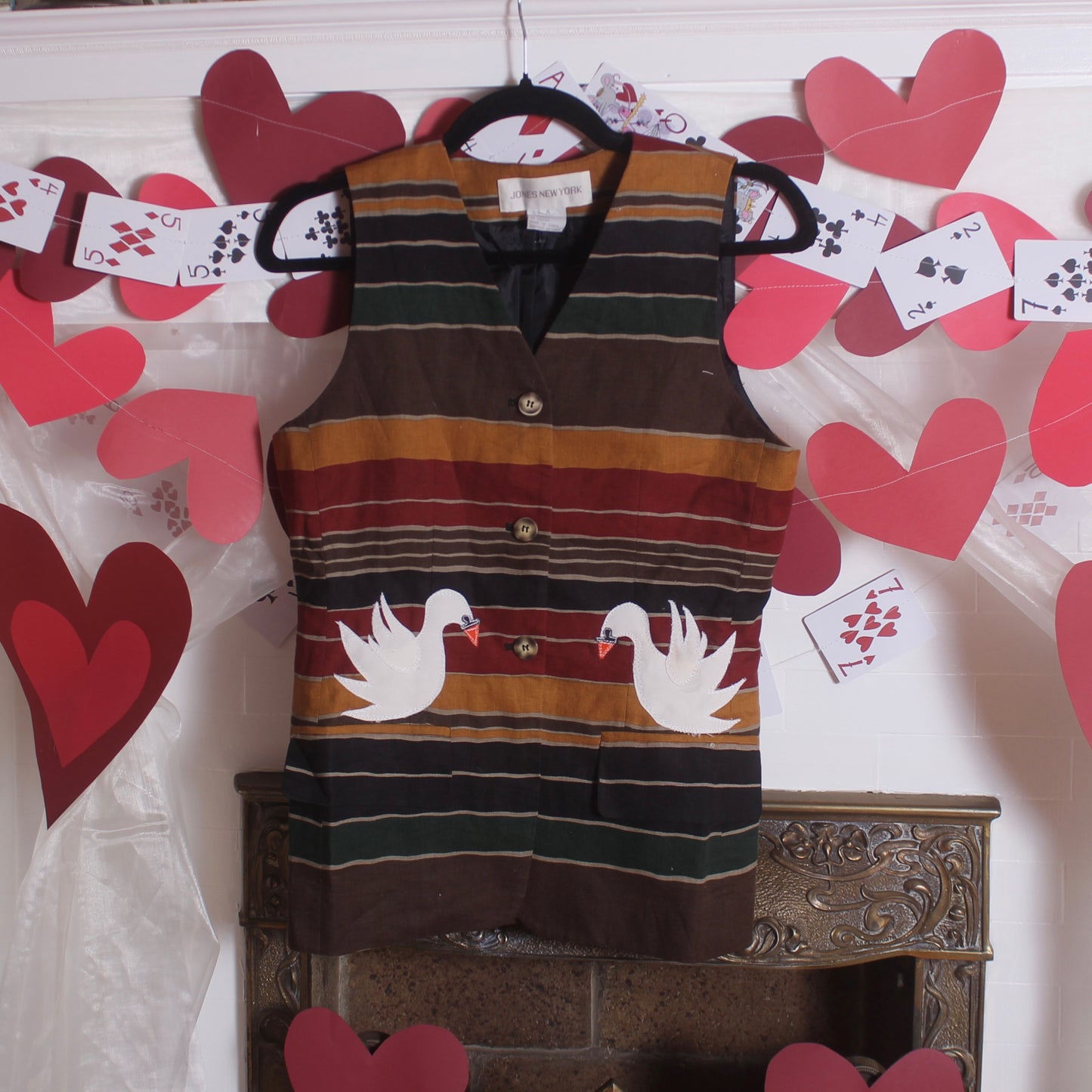 Swans ‘n stripes vest(small) - Magg's Rags 