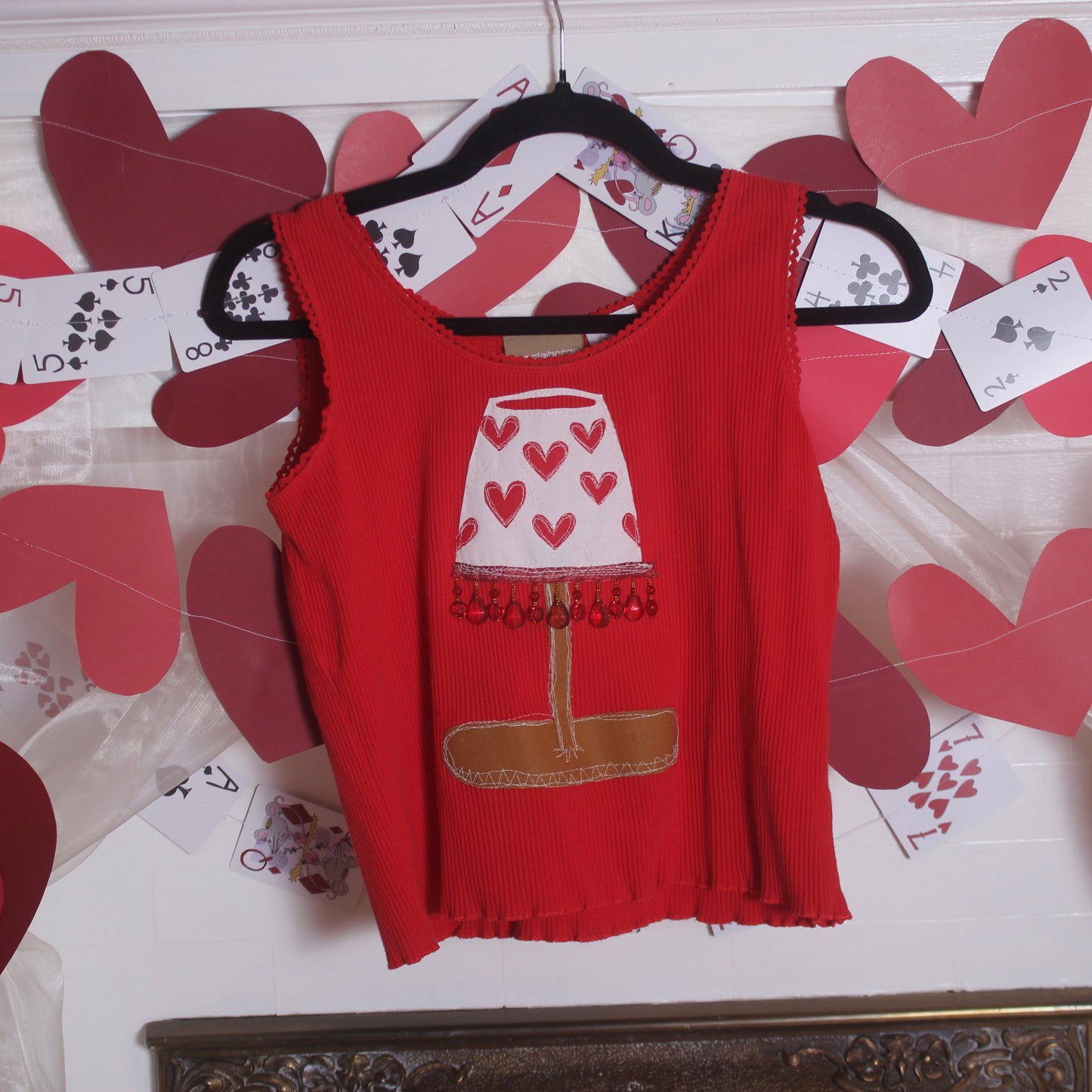 Beaded fringe lamp tank(medium) - Magg's Rags 