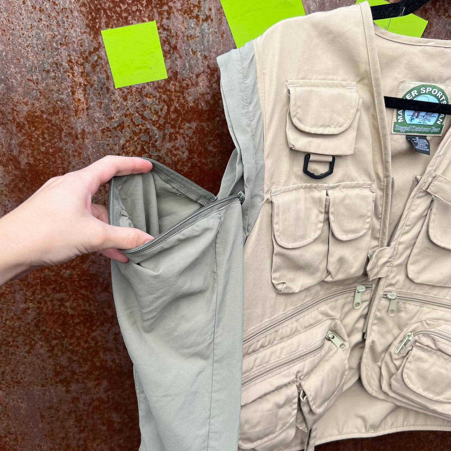 Recycled cargo jacket(removable sleeves!)(Large)