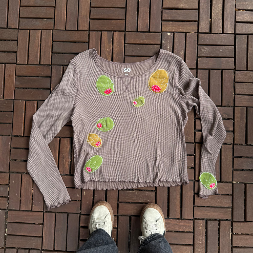 All over olives waffle shirt(XXL)