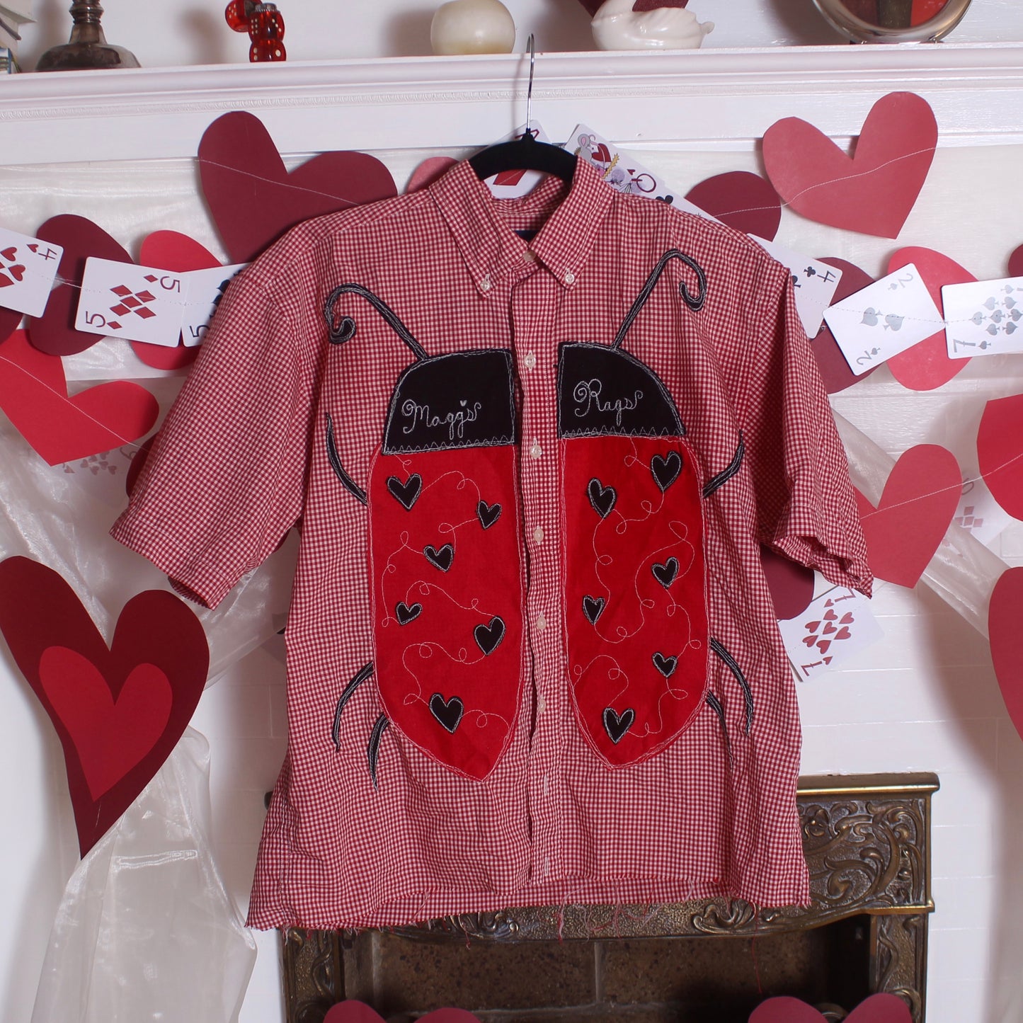 Ladybug buttondown(large) - Magg's Rags 