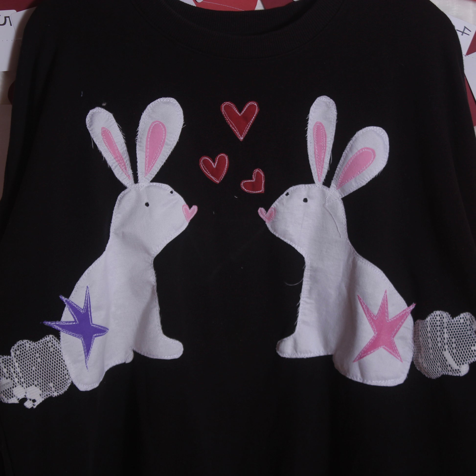 Rabbit duo crew ft. Heart sleeves(XL) - Magg's Rags 