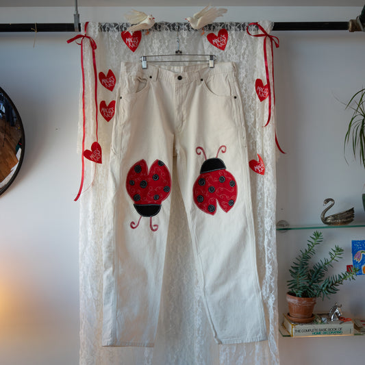 Double ladybug knee painter’s pants(36x32)