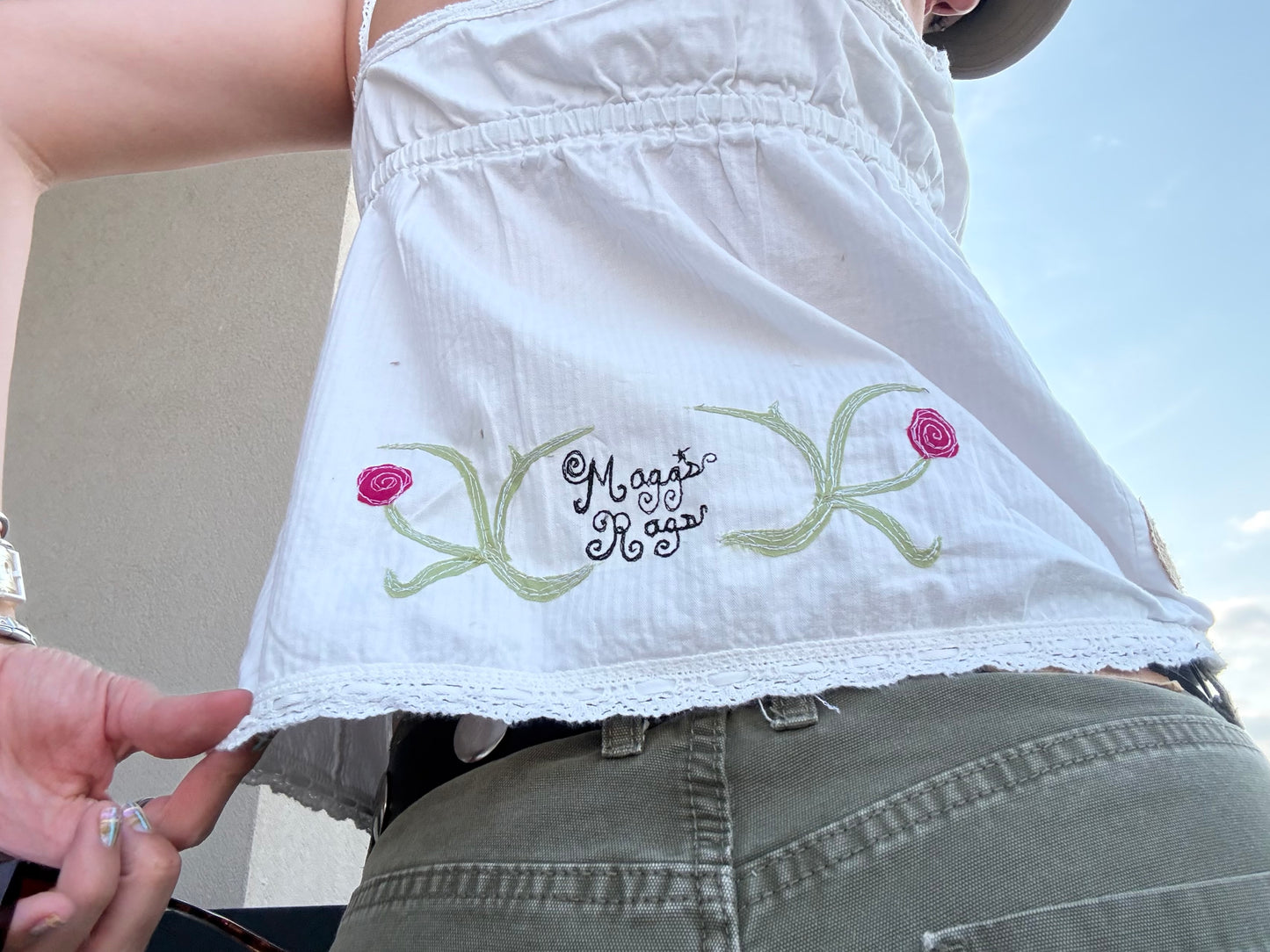 Horse n’ rose cotton tank(XS/Small)