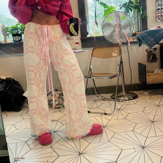 Distressed quilted trousers(Large) - Magg's Rags 