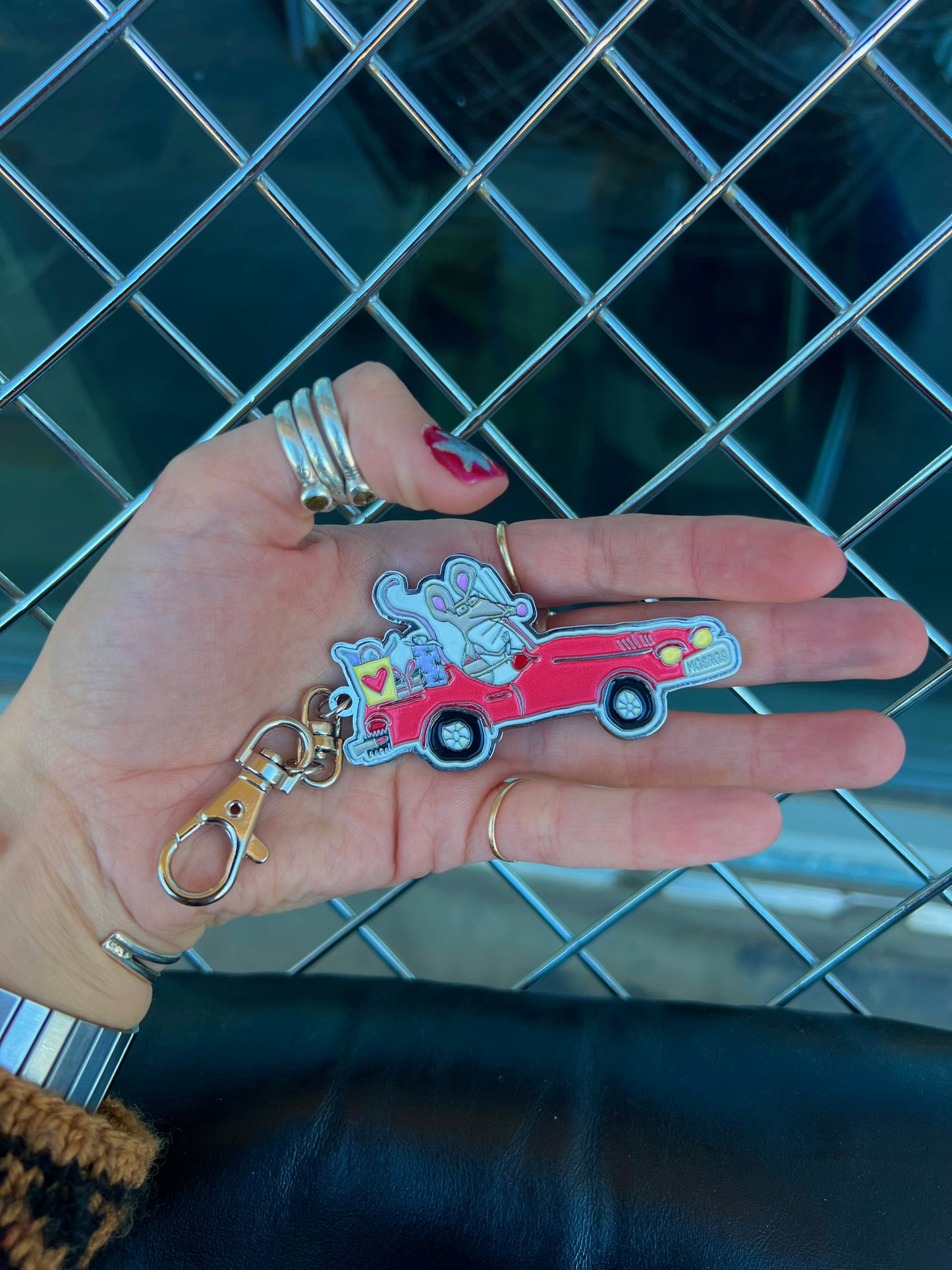 Rat on the Road double sided keychain