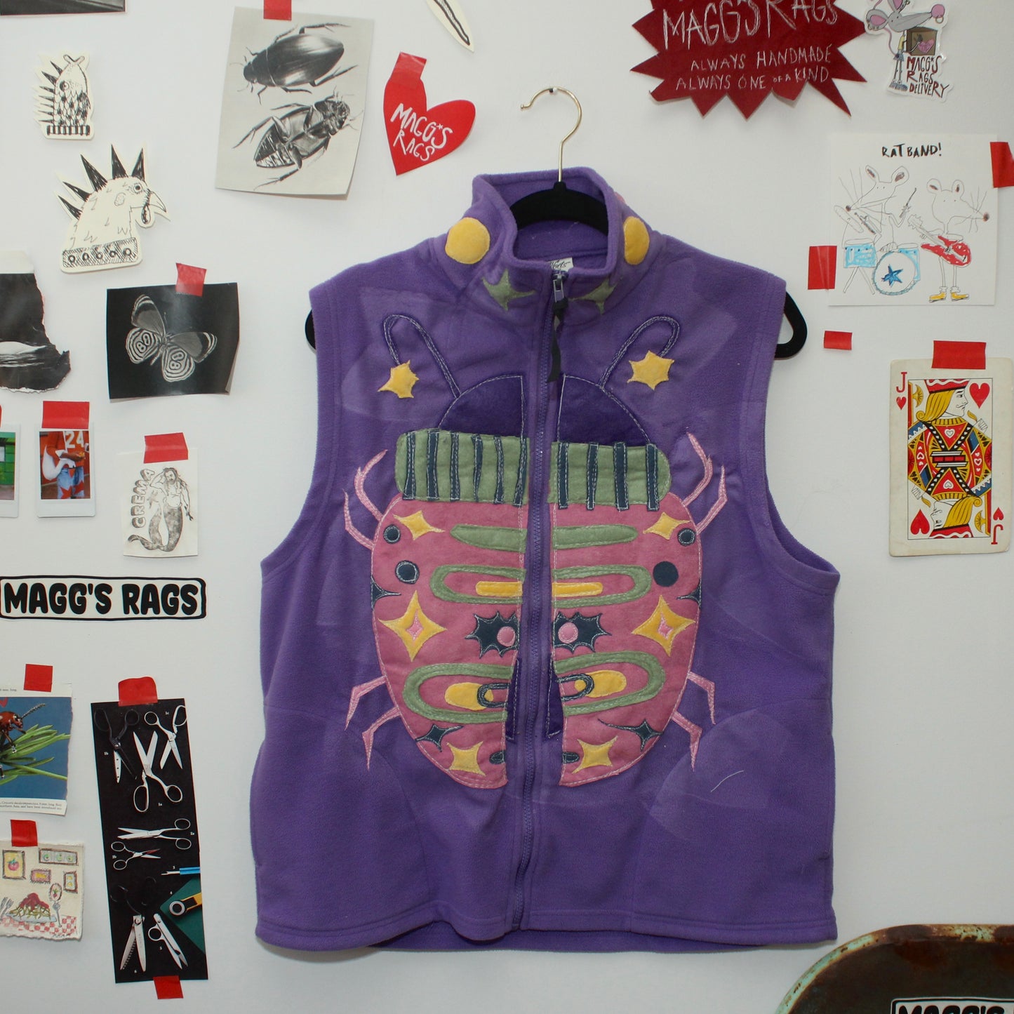 Mystery beetle fleece vest(large)