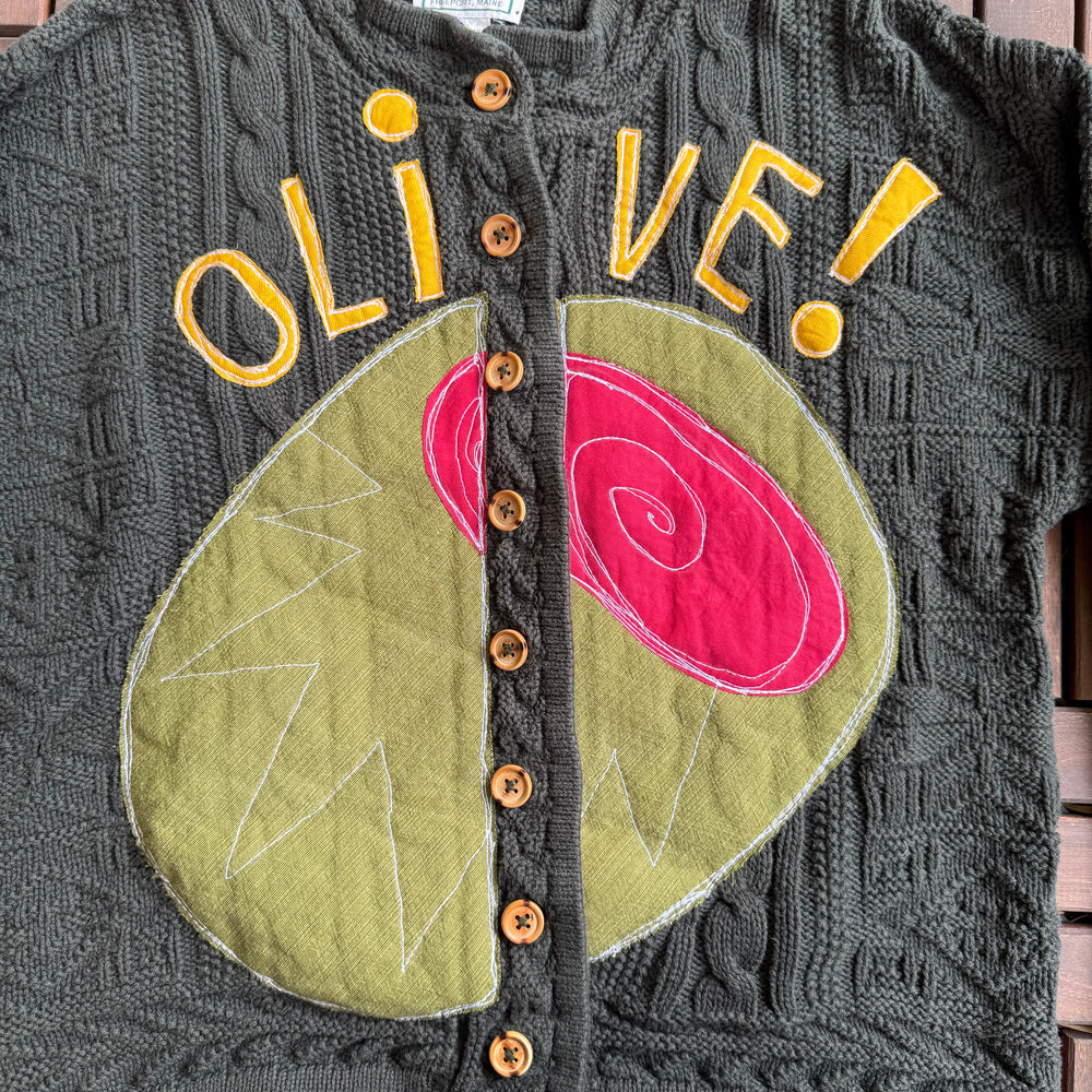 
                      
                        Split front olive cardigan(medium)
                      
                    