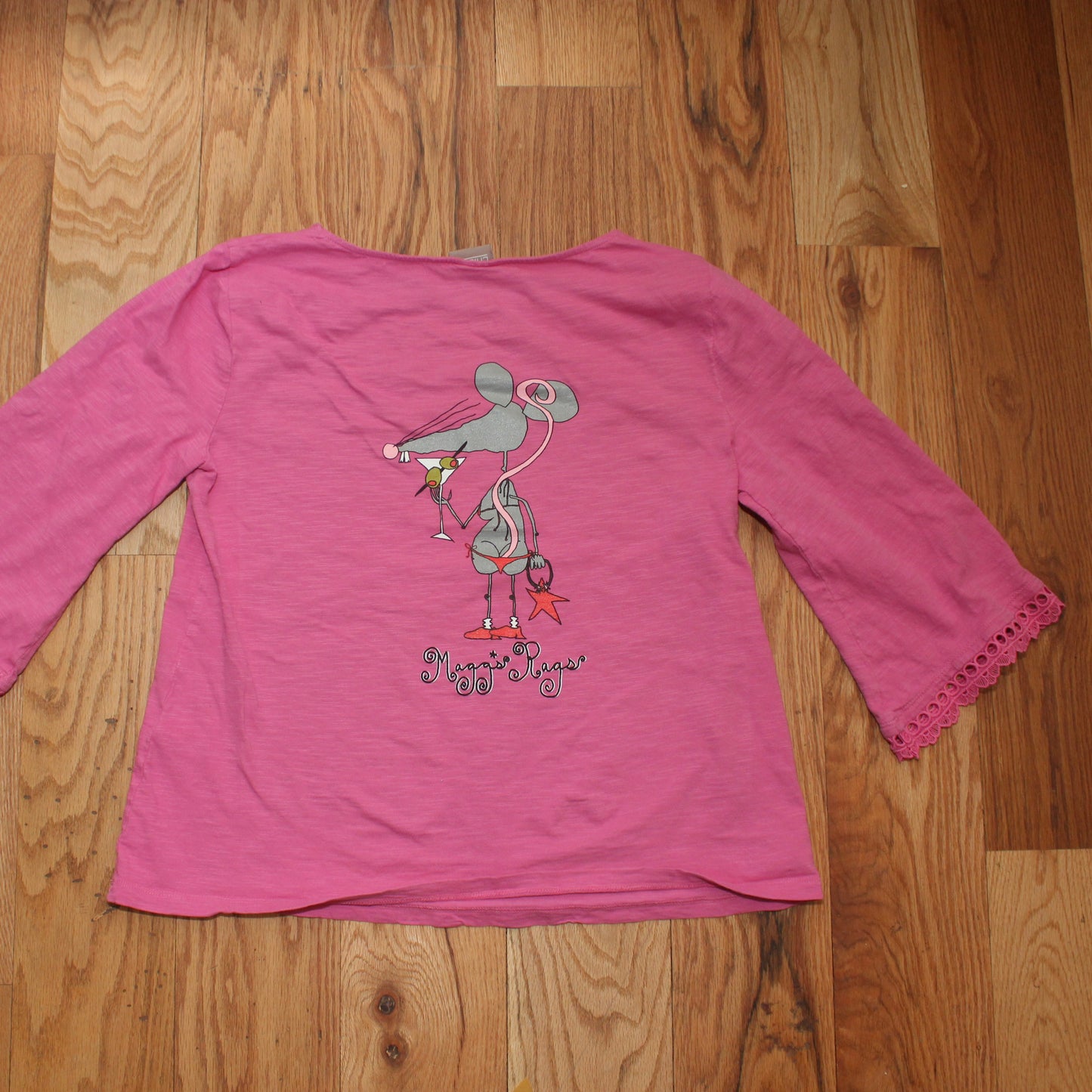 Martini rat front n’ back 3/4 sleeve tee(large)