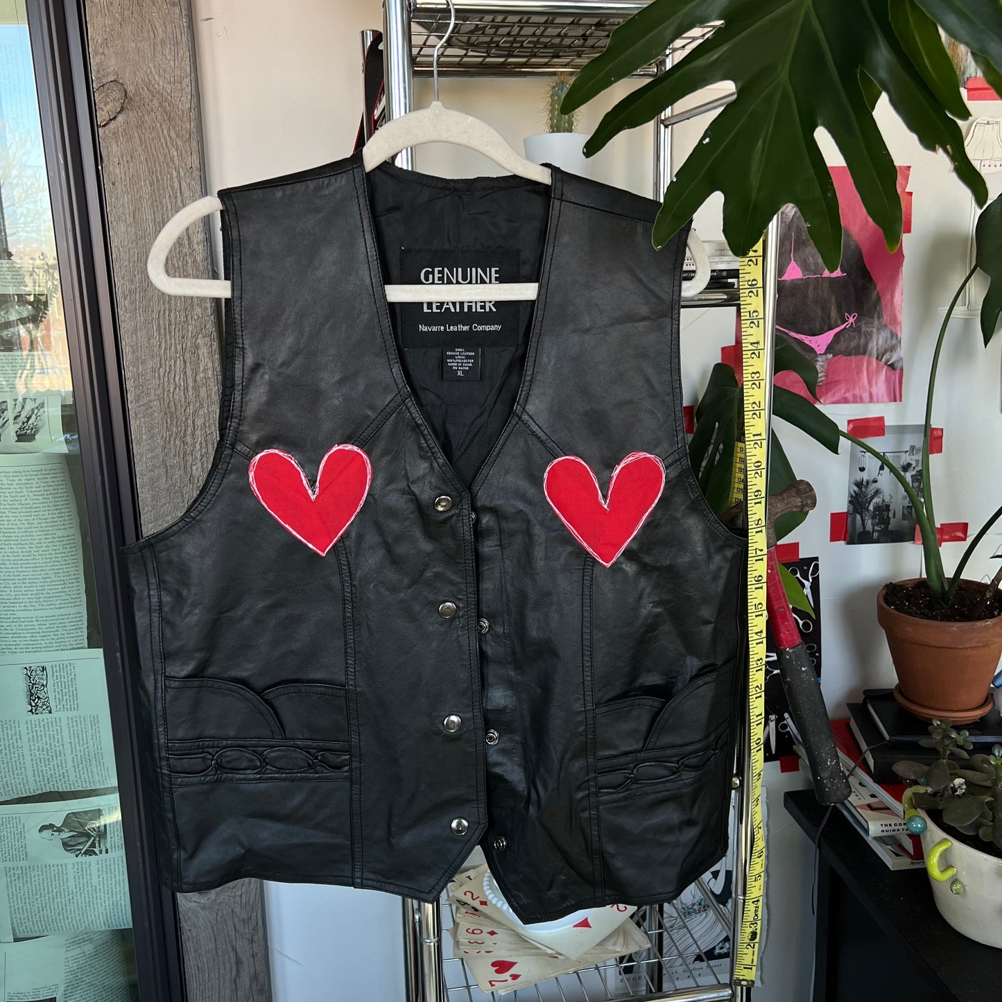 2xheart leather vest(XL)