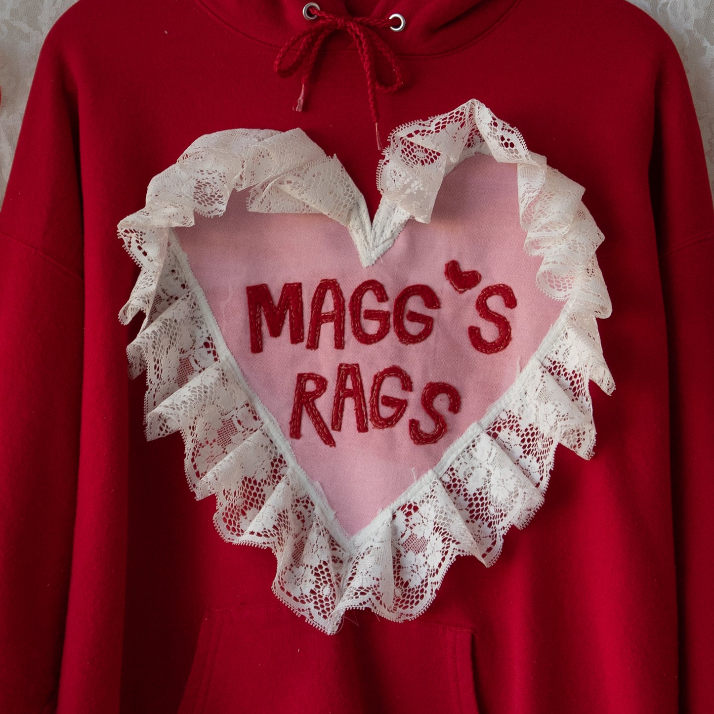 Magg’s rags Mega lacy heart hoodie(XXL)