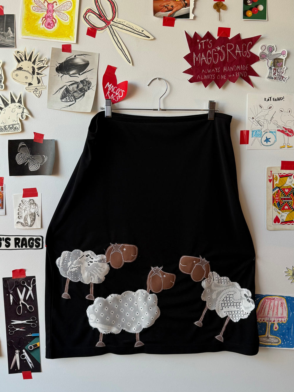 Lace sheep midi skirt(large)