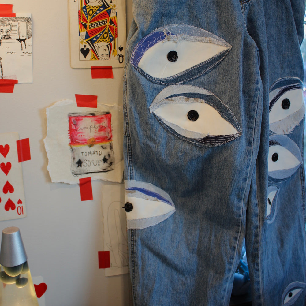 Denim eyeball overalls(small)